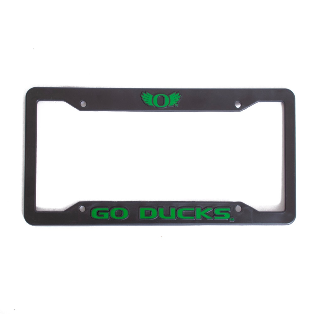 O Wings, Logo Brand, Black, Plate Frame, Plastic, Home & Auto, Go Ducks, 816093